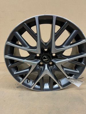2016-2018 Lexus RC300 Silver 19x9 20-Spoke Machined Charcoal Alloy Wheel - Rear (Used OEM)