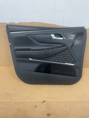 2021-2023 Hyundai Santa Fe Black Door Interior Trim Panel with Control Switch - Front, Left (Driver) (Used OEM)