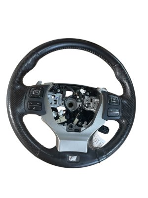 2015-2017 Lexus IS350 Dimpled Leather Steering Wheel with Control Switches and Paddle Shifters - Front (Used OEM)