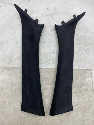 2019-2025 BMW X7 Black A-Pillar Interior Trim Panels Alcantara Suede (Used OEM)