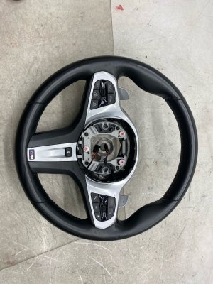 2020-2023 BMW X6 Black Leather Heated Steering Wheel with Drive Assist and Audio Controls (Used OEM)