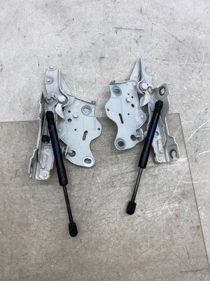2019-2022 BMW X7 Hood Hinge and Lift Support Cylinder Set - Front, Right (Passenger) (Used OEM)