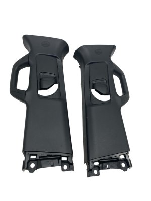 2024-2025 Toyota Land Cruiser Black Upper B-Pillar Trim Cover Panel Set with Grab Handles (Used OEM)