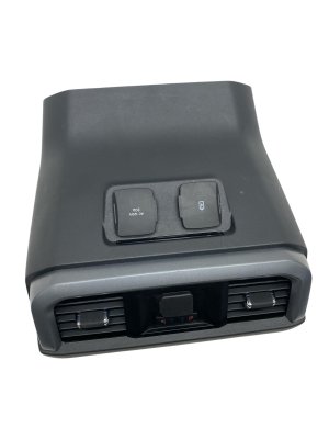 2022-2024 Ford F-150 Lightning Black Center Console End Cap with Air Vents and USB Port - Rear (Used OEM)