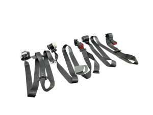 2020-2025 GMC Sierra 2500 HD Jet Black Center, Left, and Seat Belt Retractor and Buckle Set - Rear, Right (Passenger) (Used OEM)