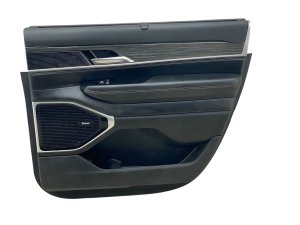 2022-2024 Jeep Wagoneer Door Interior Trim Panel with Wood Trim and Sun Shade - Rear, Right (Passenger) (Used OEM)