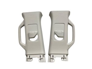 2022-2025 Lincoln Navigator Gray Upper B-Pillar Trim Panel with Grab Handle Set - Front, Left (Driver) (Used OEM)