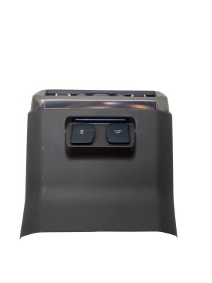 2021-2024 Ford F-150 Java (Brown) Center Console End Cap Assembly with Vent Grille and Controls - Rear (Used OEM)