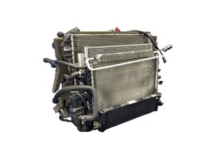 2007-2009 Jaguar XKR Radiator AC Condenser Intercooler Oil Cooling Fan Core Pack Assembly - Front (Used OEM)