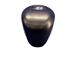 2007-2009 Jaguar XK Black Leather and Silver Gear Shift Knob - Front (Used OEM)