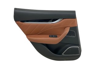 2017-2022 Maserati Levante Black Leather Door Interior Trim Panel - Rear, Left (Driver) (Used OEM)