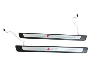 2017-2020 Audi S3 Illuminated Door Sill Plate Trim Cover Set - Front (Used OEM)