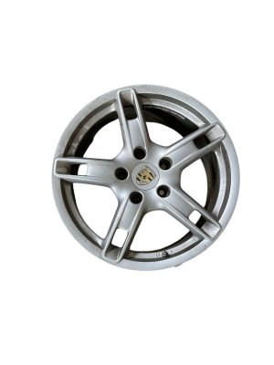 2005-2008 Porsche Boxster Silver 18x9 5-Spoke Alloy Wheel - Rear (Used OEM)
