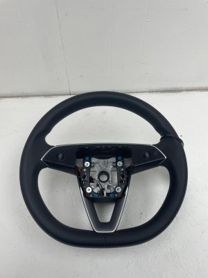  Tesla Model 3 Black Heated Leatherette Steering Wheel - Front (Used OEM)