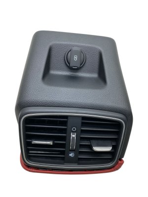 2019-2024 Genesis G70 Red Center Console Vent End Cap Trim Panel - Rear (Used OEM)