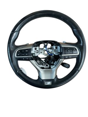 2016-2020 Lexus GS F Black Heated F Sport Leather Steering Wheel Assembly with Controls (Used OEM)