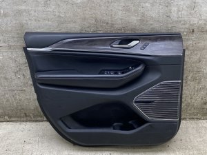 2021-2025 Jeep Grand Cherokee L Black Door Interior Trim Panel with Wood Trim and 19-Speaker Audio - Front, Left (Driver) (Used OEM)