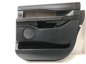 2018-2024 Ford Expedition Ebony (Black) Door Interior Trim Panel with Wood Trim - Rear, Right (Passenger) (Used OEM)