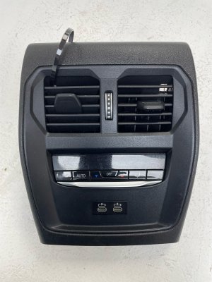 2021-2024 BMW M4 Black Center Console Trim Panel with Heater Controls - Rear (Used OEM)