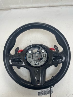 2023-2024 BMW M2 Carbon Black Heated Steering Wheel with Hands-Free Driving Controls and Paddle Shifters - Front (Used OEM)