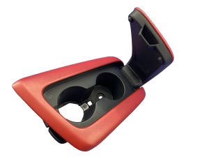 2017-2023 Audi R8 Red Center Console Cup Holder Armrest - Front (Used OEM)