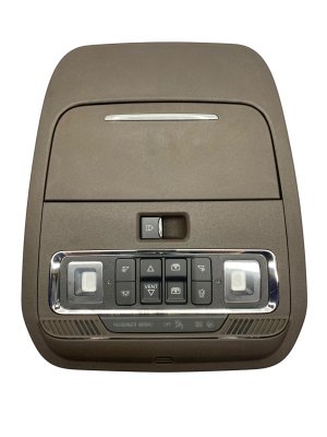 2022-2025 Ford F-150 Lightning Tan Front Roof Overhead Console with Dome Light (Used OEM)