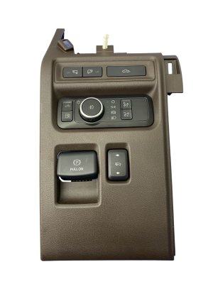 2021-2025 Ford F-150 Java (Brown) Dash Trim Panel with Headlight Switch and Controls Assembly - Front (Used OEM)