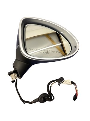 2015-2018 Porsche Cayenne Silver Power Folding Blind Spot Door/Side View Mirror - Front, Right (Passenger) (Used OEM)