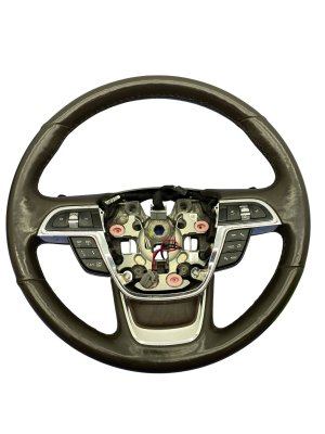 2018-2021 Lincoln Navigator Brown Heated Leather Steering Wheel with Adaptive Cruise Control - Front (Used OEM)