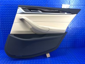 2017-2023 BMW 530i Beige Door Interior Trim Panel - Rear, Right (Passenger) (Used OEM)