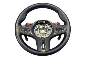 2023-2026 BMW M2 Black Heated Leather and Carbon Fiber Steering Wheel - Front (Used OEM)