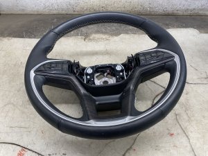 2021-2025 Jeep Grand Cherokee L Gray Leather and Wood Heated Steering Wheel (Used OEM)