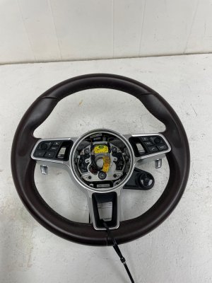 2019-2023 Porsche Cayenne Red Heated Steering Wheel with Control Module (Used OEM)