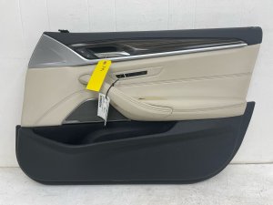 2021-2023 BMW 535i Beige Leatherette Door Interior Trim Panel - Front, Right (Passenger) (Used OEM)