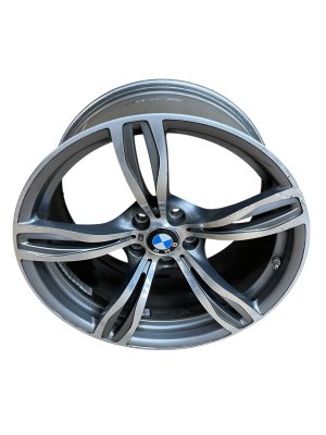 2012-2019 BMW M6 Silver 20x9.5 5 Double-Spoke Polished Alloy Wheel - Front (Used OEM)