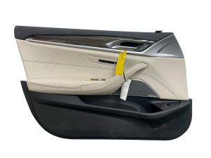 2021-2023 BMW 535i Beige Door Interior Trim Panel Leatherette - Front, Left (Driver) (Used OEM)