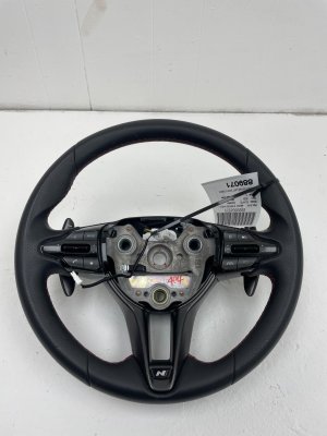 2024-2025 Hyundai Elantra Black Leather Steering Wheel with Control Switches and Paddle Shifters - Front (Used OEM)