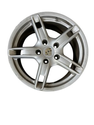 2005-2008 Porsche Boxster Silver 18x9 5-Spoke Alloy Wheel - Rear (Used OEM)