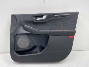 2023-2025 Ford Escape Black Door Interior Trim Panel with Red Stitching - Front, Right (Passenger) (Used OEM)