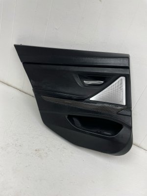 2013-2018 BMW 650i Black Door Interior Trim Panel with Carbon Fiber - Rear, Left (Driver) (Used OEM)