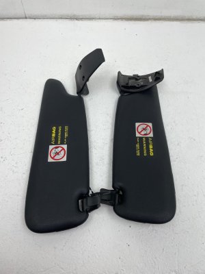 2005-2008 Porsche Boxster Black Leather Sun Visor with Illuminated Mirror - Left (Driver) (Used OEM)
