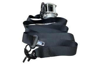 2021-2025 Ford F-150 Black Crew Cab Seat Belt Assembly - Rear, Left (Driver) (Used OEM)