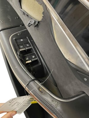 2019-2021 Audi A8 Black Door Interior Trim Panel with Genuine Wood - Rear, Left (Driver) (Used OEM)