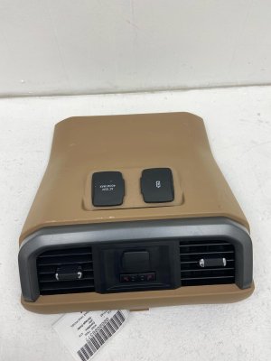 2022-2023 Ford F-150 Lightning Java (Brown) Center Console Trim Panel with Heated Seat Switch and Power Outlet - Rear (Used OEM)