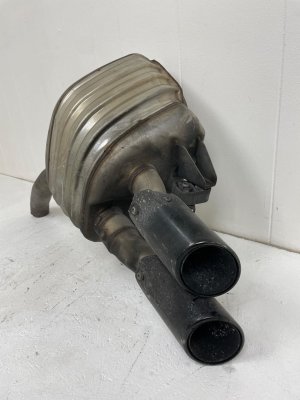 2017-2023 Porsche Panamera Exhaust Muffler with Tips - Rear, Right (Passenger) (Used OEM)