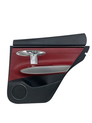 2022-2025 Genesis GV70 Red Door Interior Trim Panel with Leather and Aluminum Trim - Rear, Right (Passenger) (Used OEM)