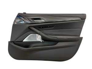 2018-2023 BMW M5 Black Door Interior Trim Panel with Merino Leather - Front, Right (Passenger) (Used OEM)