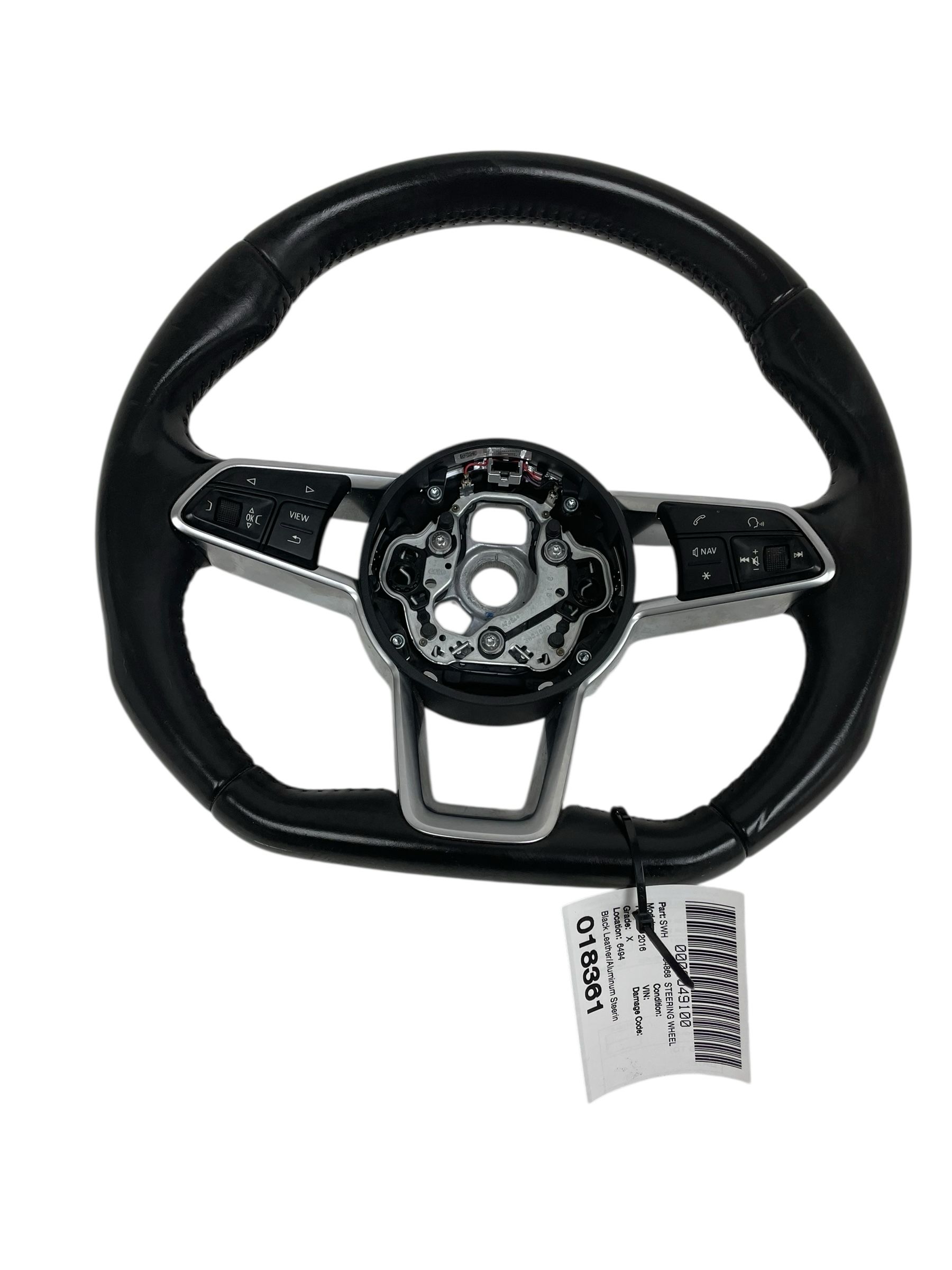 2016-2023 Audi TT Black Leather and Aluminum Steering Wheel with Controls (Used OEM)