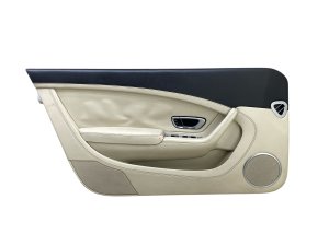 2014-2019 Bentley Flying Spur Black Door Interior Trim Panel with Power Window Switch - Front, Left (Driver) (Used OEM)