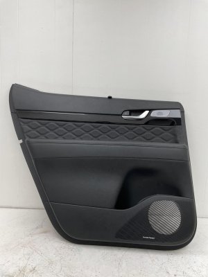 2020-2022 Hyundai Palisade Black Door Interior Trim Panel Calligraphy Quilted Leather - Rear, Left (Driver) (Used OEM)